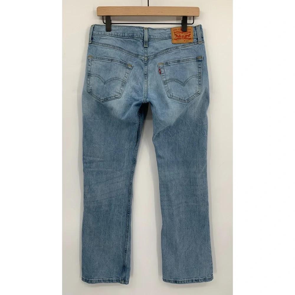 Levis 527 Jeans Mens 30x30 Blue Slim Bootcut Light Wash Fade Denim Pants